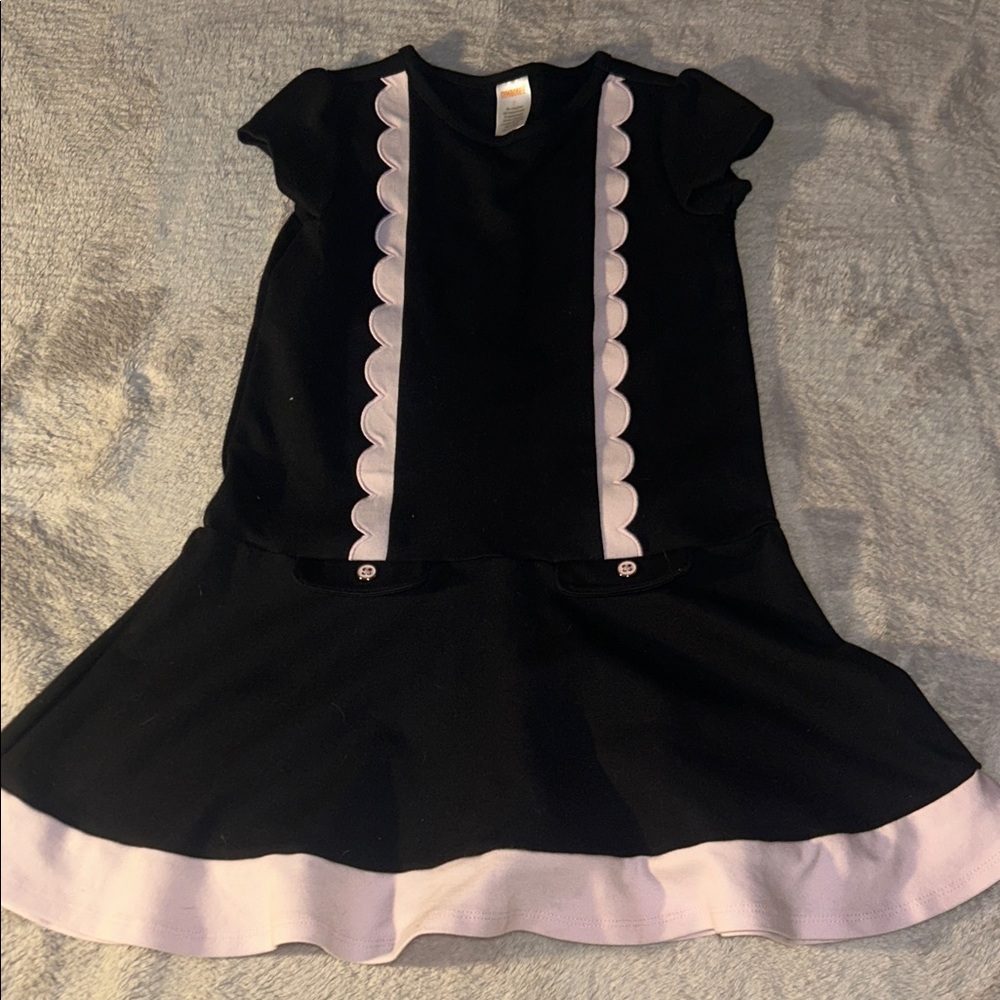 Gymboree Black and Pink Scallop Dress